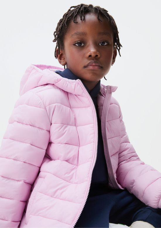 Foto do produto: Jaqueta Puffer Infantil Unissex Com Capuz - Rosa