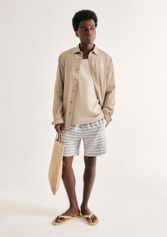 Foto do produto: Bermuda Masculina Jogger Rústica Listrada - Azul
