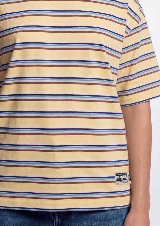 Foto do produto: Camiseta Feminina Box Listrada - Creme
