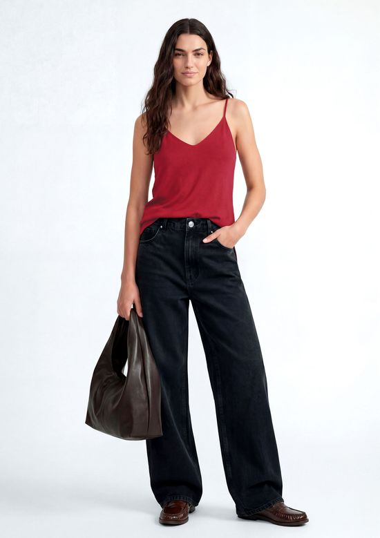 Foto do produto: Regata Feminina Alças Finas Com Elastano - Vermelho