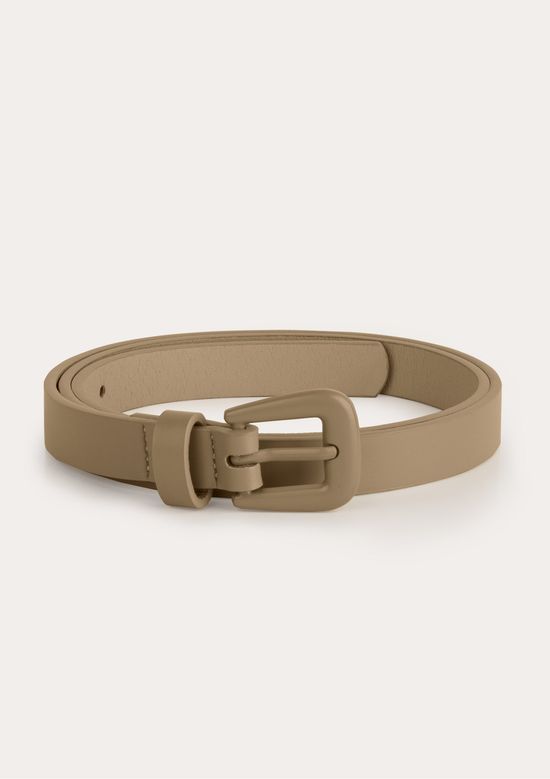 Foto do produto: Cinto Feminino Fino Com Fivela De Metal - Bege