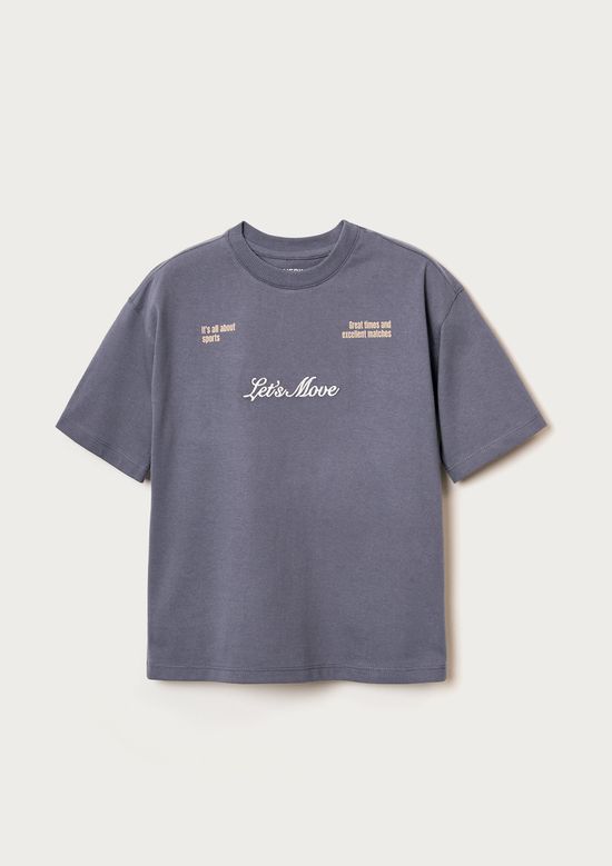 Foto do produto: Camiseta Infantil Menino Super Cotton Bordada - Cinza