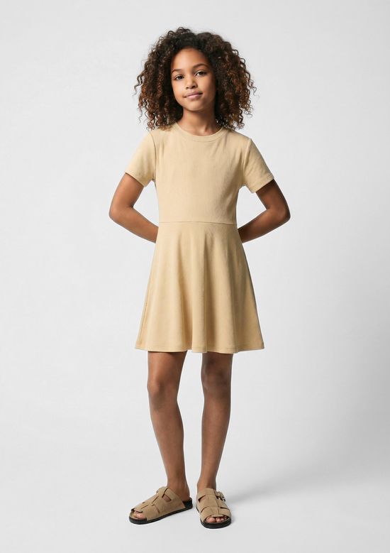 Foto do produto: Vestido Curto Infantil Em Ribana - Amarelo