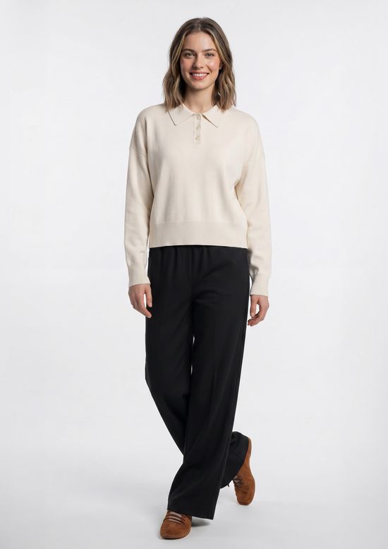 Foto do produto: Calça Feminina Cintura Média Pantalona - Preto