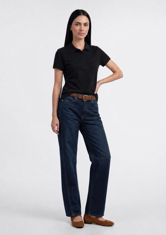 Foto do produto: Polo Feminina Bordada Em Malha Piquet - Preto