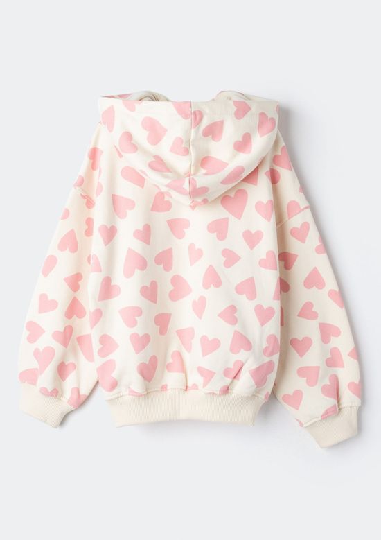 Foto do produto: Blusão Infantil Menina Em Moletom Estampado - Rosa