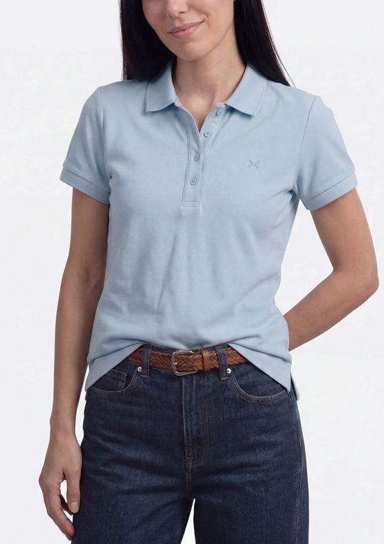 Foto do produto: Polo Feminina Bordada Em Malha Piquet - Azul