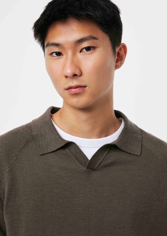 Foto do produto: Polo Masculina Em Tricô Flamê - Marrom