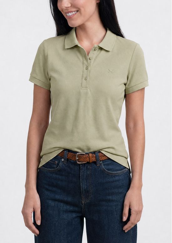 Foto do produto: Polo Feminina Bordada Em Malha Piquet - Verde