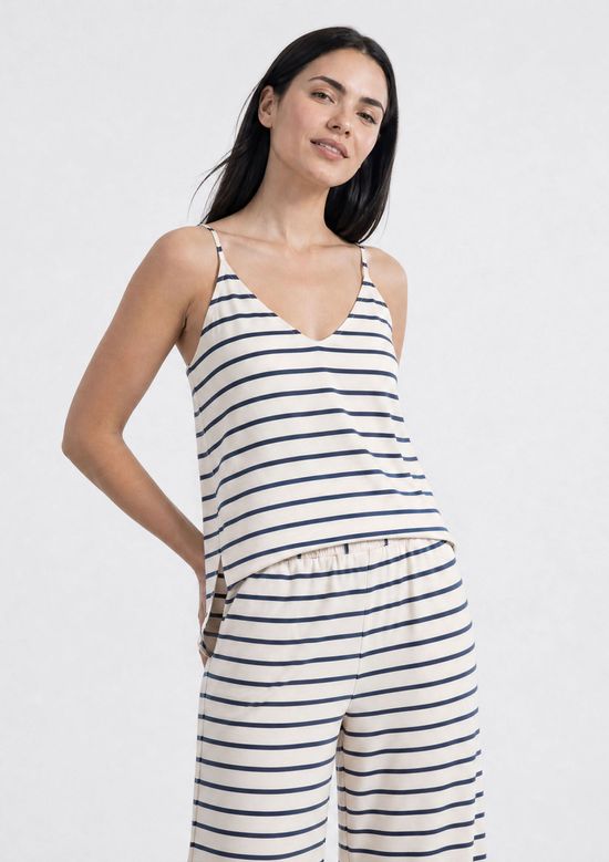 Foto do produto: Regata Feminina Alças Finas Com Elastano - Off white