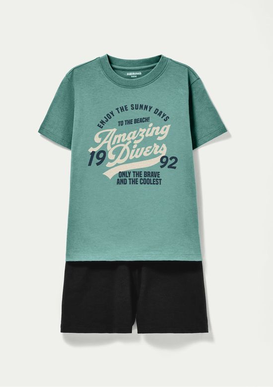 Foto do produto: Conjunto Infantil Menino Curto Com Estampa - Azul