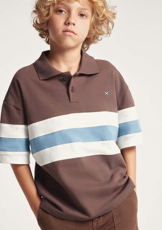Foto do produto: Camisa Polo Infantil Menino Oversized - Marrom