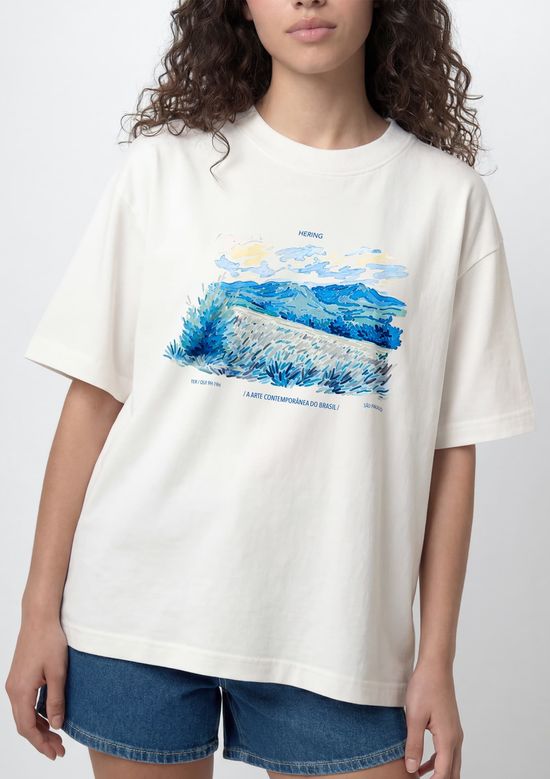 Foto do produto: Camiseta Feminina Box Estampada - Off white