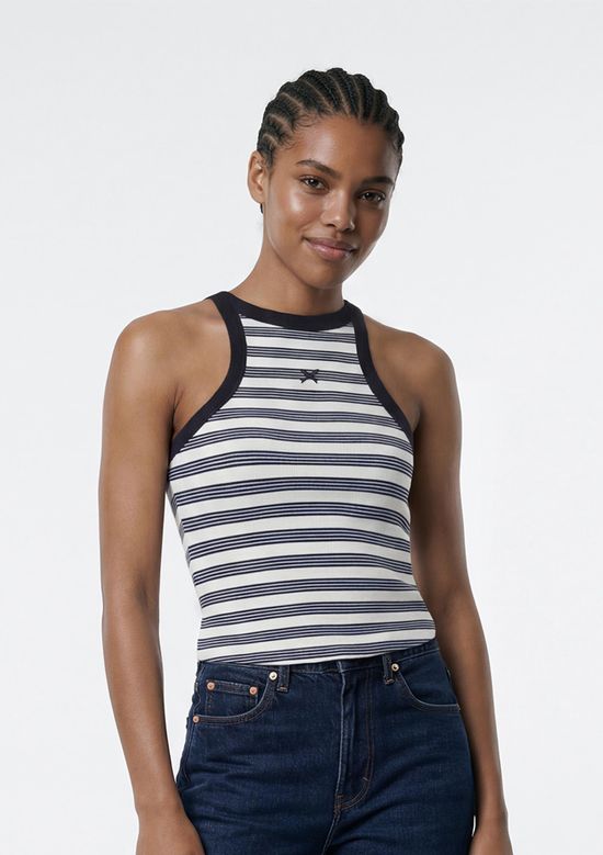 Foto do produto: Regata Feminina Halter Neck Fio Tinto - Azul