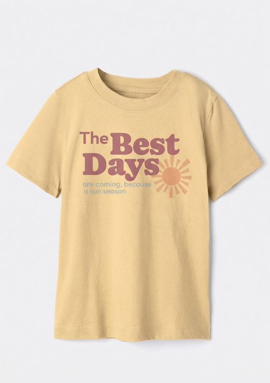 Foto do produto: Blusa Infantil Menina Manga Curta Com Estampa - Amarelo