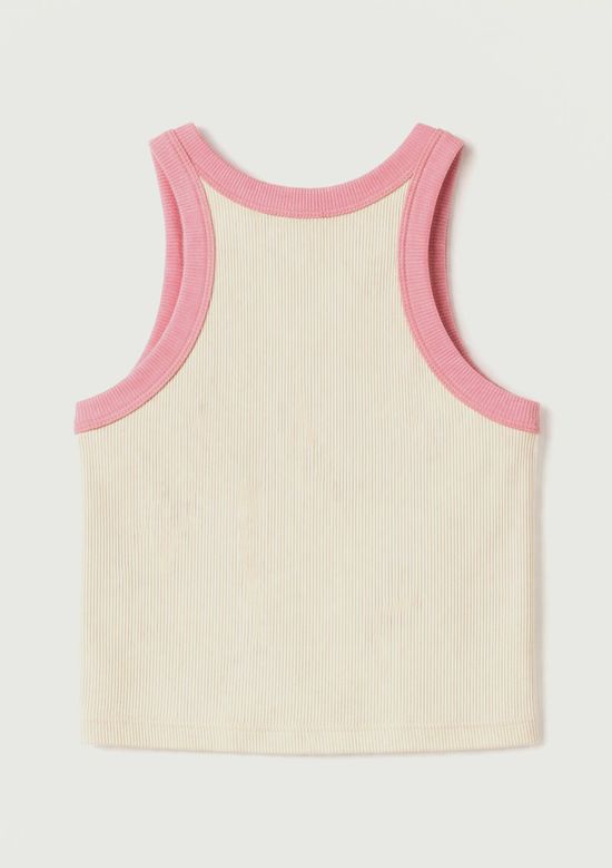 Foto do produto: Regata Cropped Infantil Menina Em Ribana - Creme