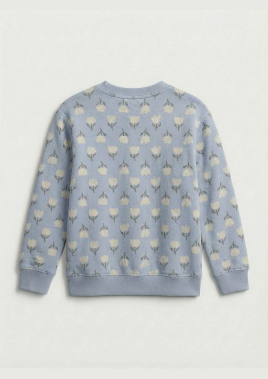 Foto do produto: Blusão Infantil Menina Oversized Em Moletom Estampado - Azul