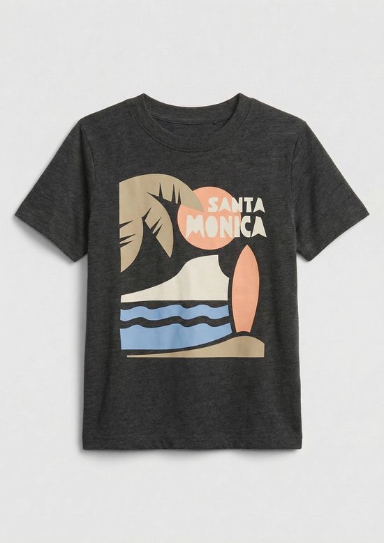 Foto do produto: Camiseta Infantil Menino Manga Curta Com Estampa - Preto
