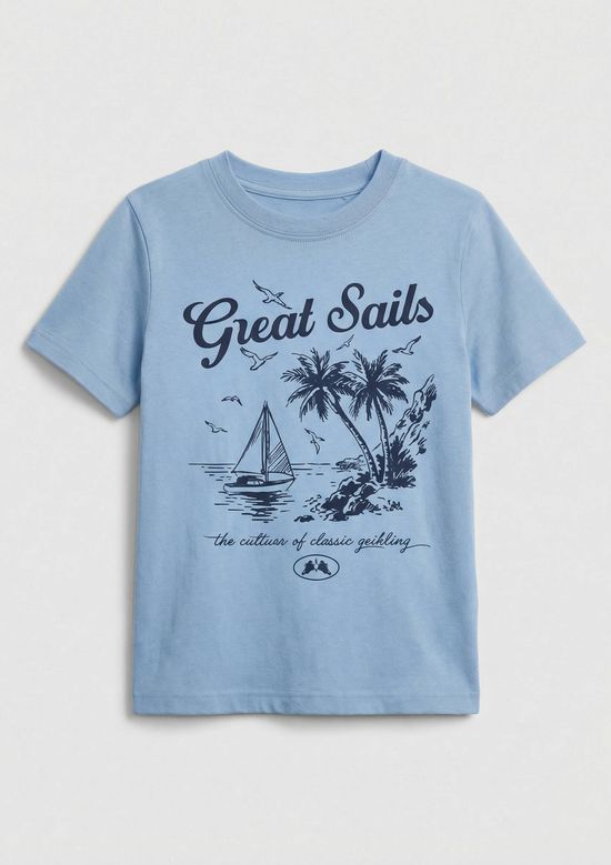 Foto do produto: Camiseta Infantil Menino Manga Curta Com Estampa - Azul