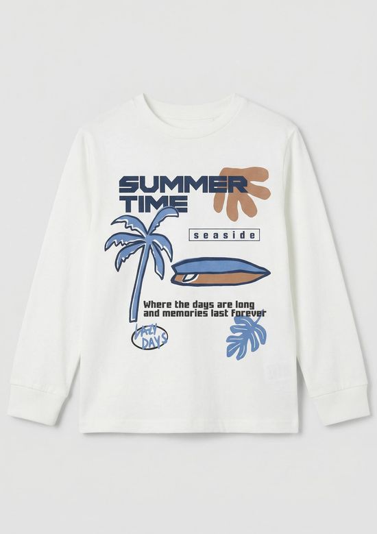 Foto do produto: Camiseta Infantil Menino Manga Longa Com Estampa Hering Kids - Branco
