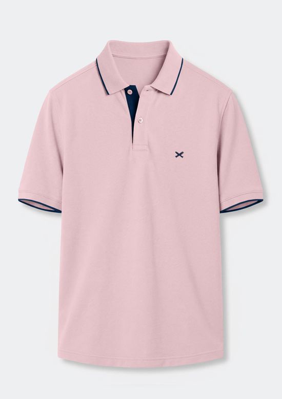 Foto do produto: Camisa Polo Básica Masculina Em Piquet Com Bordado - Rosa