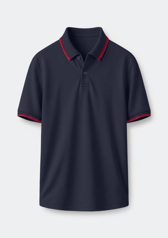Foto do produto: Camisa Polo Básica Masculina Manga Curta Em Piquet - Azul