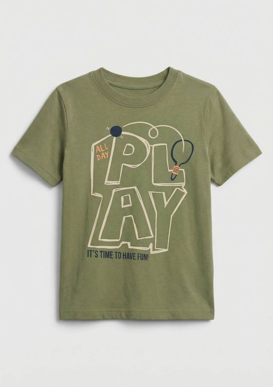 Foto do produto: Camiseta Infantil Menino Manga Curta Com Estampa - Verde