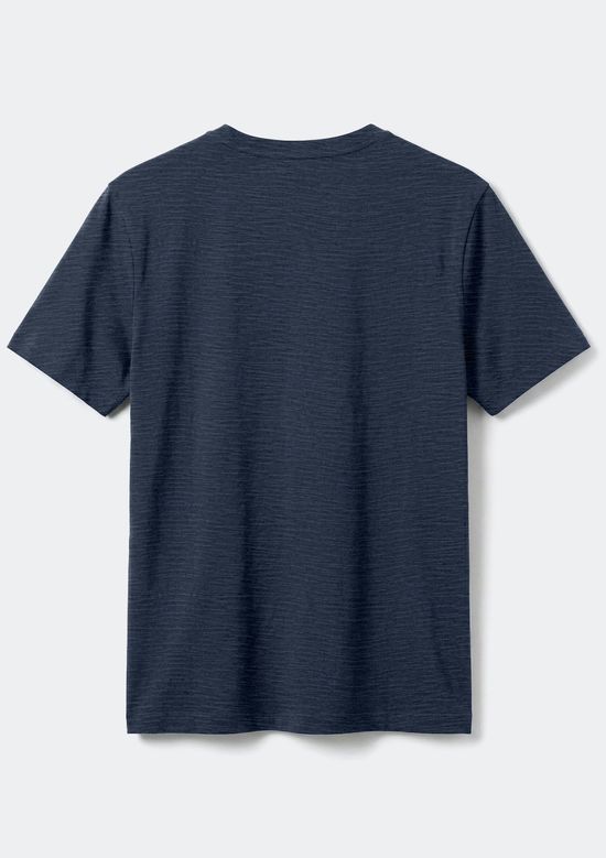 Foto do produto: Camiseta Básica Masculina Slim Gola V Em Malha Flamê - Azul