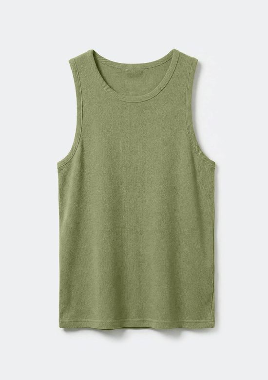 Foto do produto: Regata Masculina Regular Em Ribana Canelada - Verde