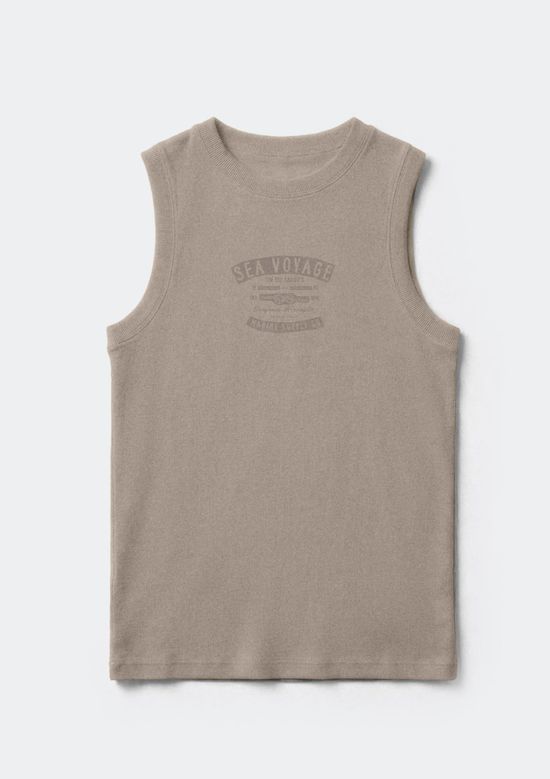 Foto do produto: Regata Básica Masculina Regular Com Estampa - Marrom