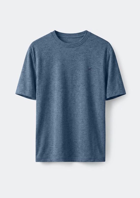 Foto do produto: Camiseta Básica Masculina World Com Bordado - Azul