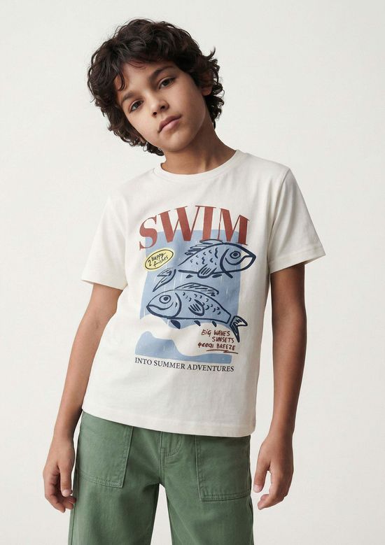 Foto do produto: Camiseta Infantil Menino Manga Curta Com Estampa - Branco