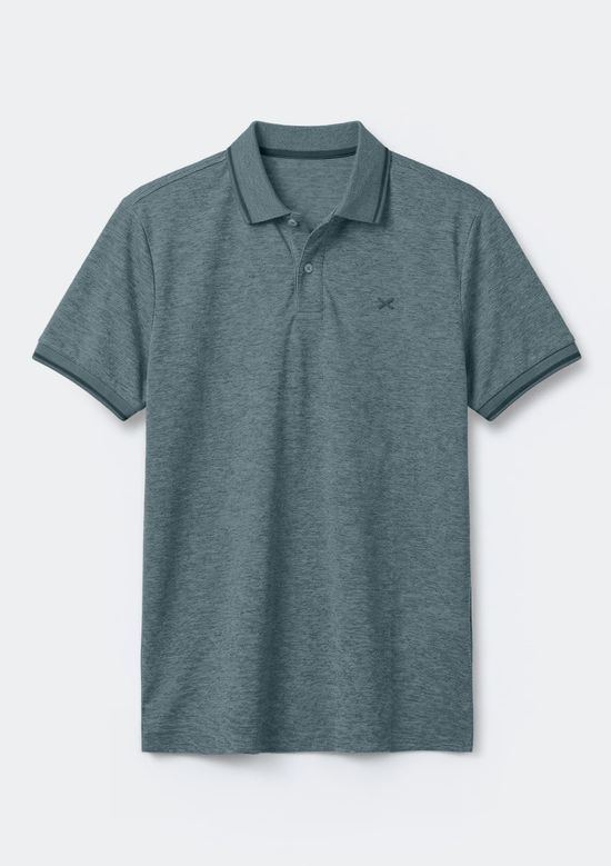 Foto do produto: Camisa Polo Básica Masculina Em Malha Texturizada - Azul