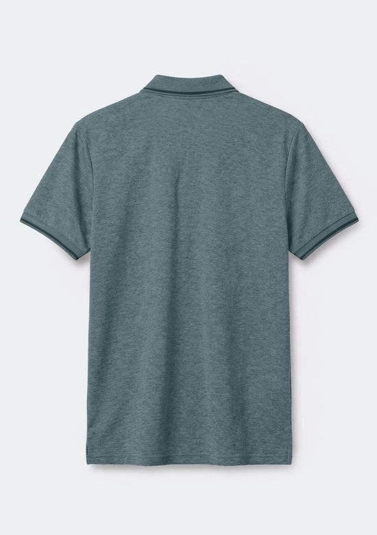 Foto do produto: Camisa Polo Básica Masculina Em Malha Texturizada - Azul