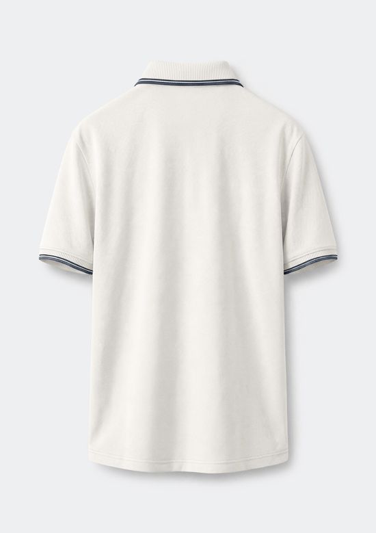 Foto do produto: Camisa Polo Básica Masculina Manga Curta Em Piquet - Off white