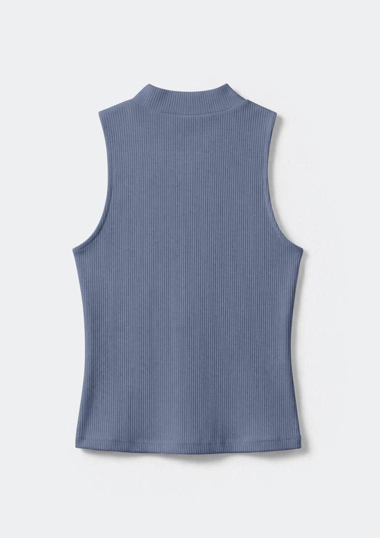 Foto do produto: Regata Feminina Gola Alta Canelada - Azul
