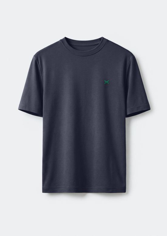 Foto do produto: Camiseta Básica Masculina World Com Bordado - Azul