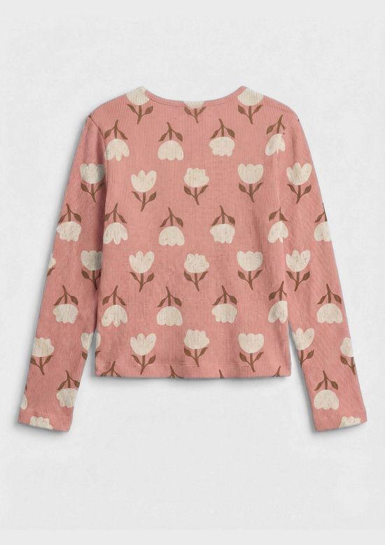 Foto do produto: Blusa Infantil Menina Manga Longa Em Ribana - Rosa