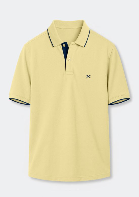 Foto do produto: Camisa Polo Básica Masculina Em Piquet Com Bordado - Amarelo