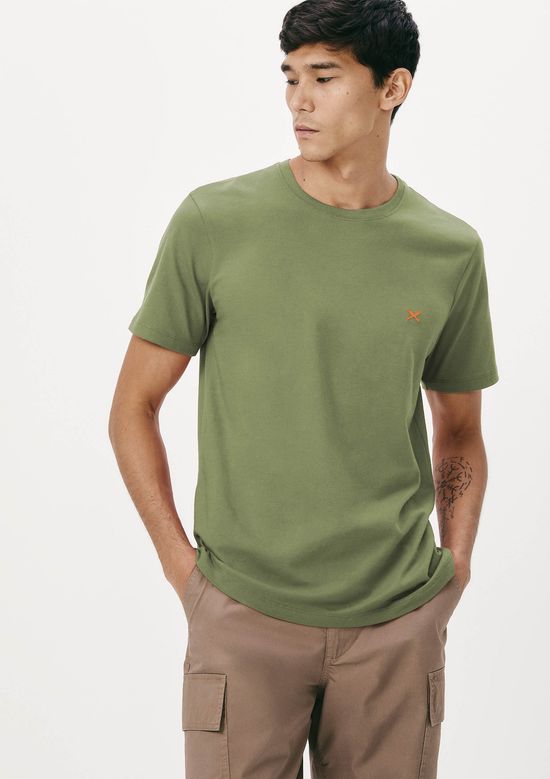 Foto do produto: Camiseta Básica Masculina World Com Bordado - Verde