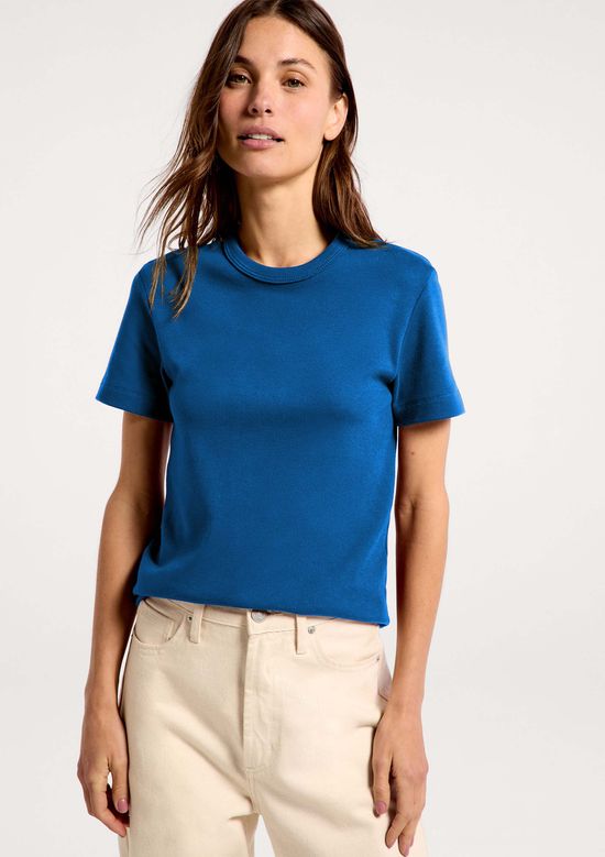 Foto do produto: Camiseta Feminina Slim Em Algodão - Azul