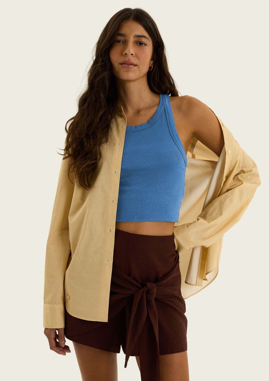 Foto do produto: Regata Feminina Ribana Canelada Justa - Azul