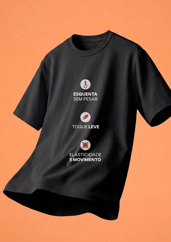 Foto do produto: Camiseta Masculina Manga Curta Segunda Pele Hering Aquece - Preto