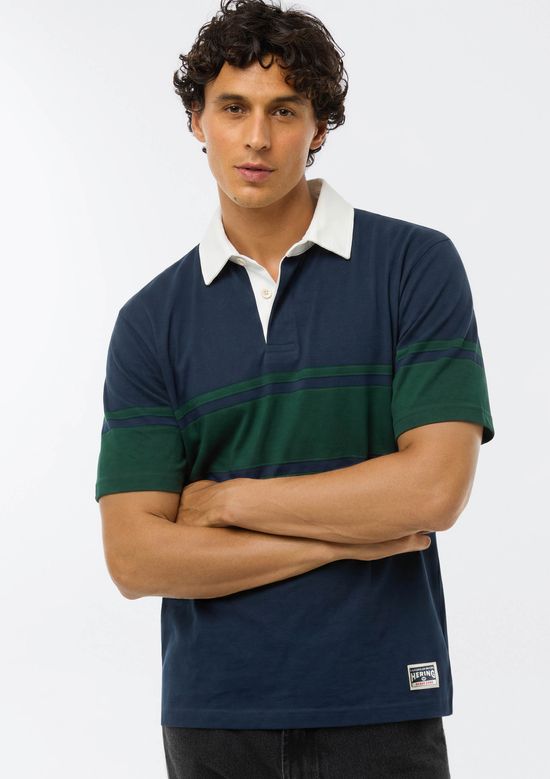 Foto do produto: Camisa Polo Masculina Comfort Estampada - Azul