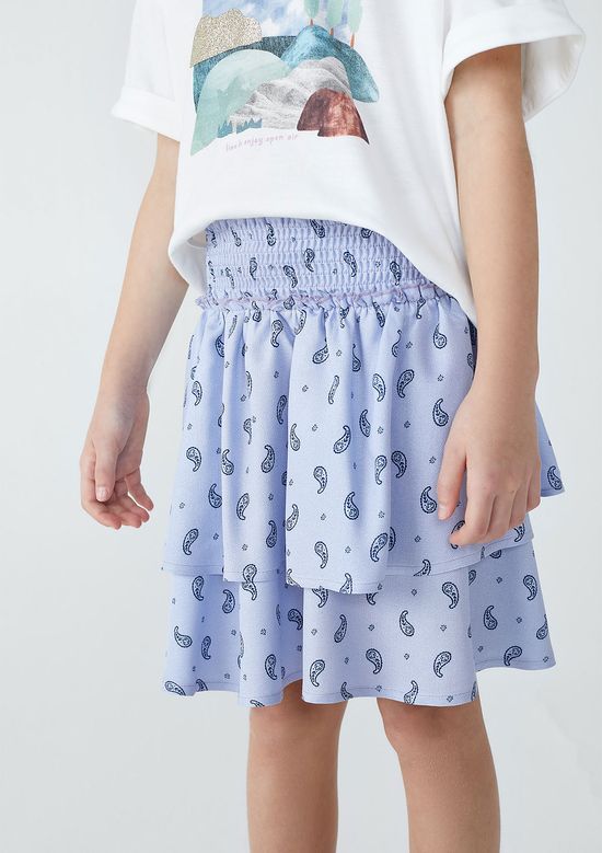 Foto do produto: Saia Infantil Curta Estampada Em Viscose - Roxo