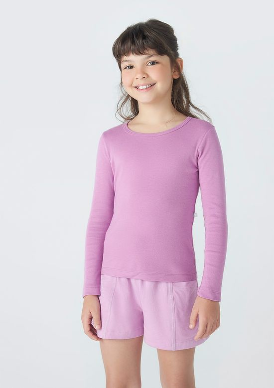 Foto do produto: Blusa Básica Infantil Menina Manga Longa - Roxo