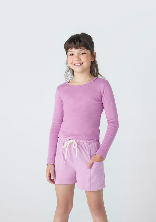 Foto do produto: Blusa Básica Infantil Menina Manga Longa - Roxo