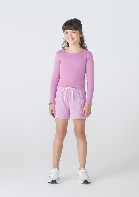 Foto do produto: Blusa Básica Infantil Menina Manga Longa - Roxo