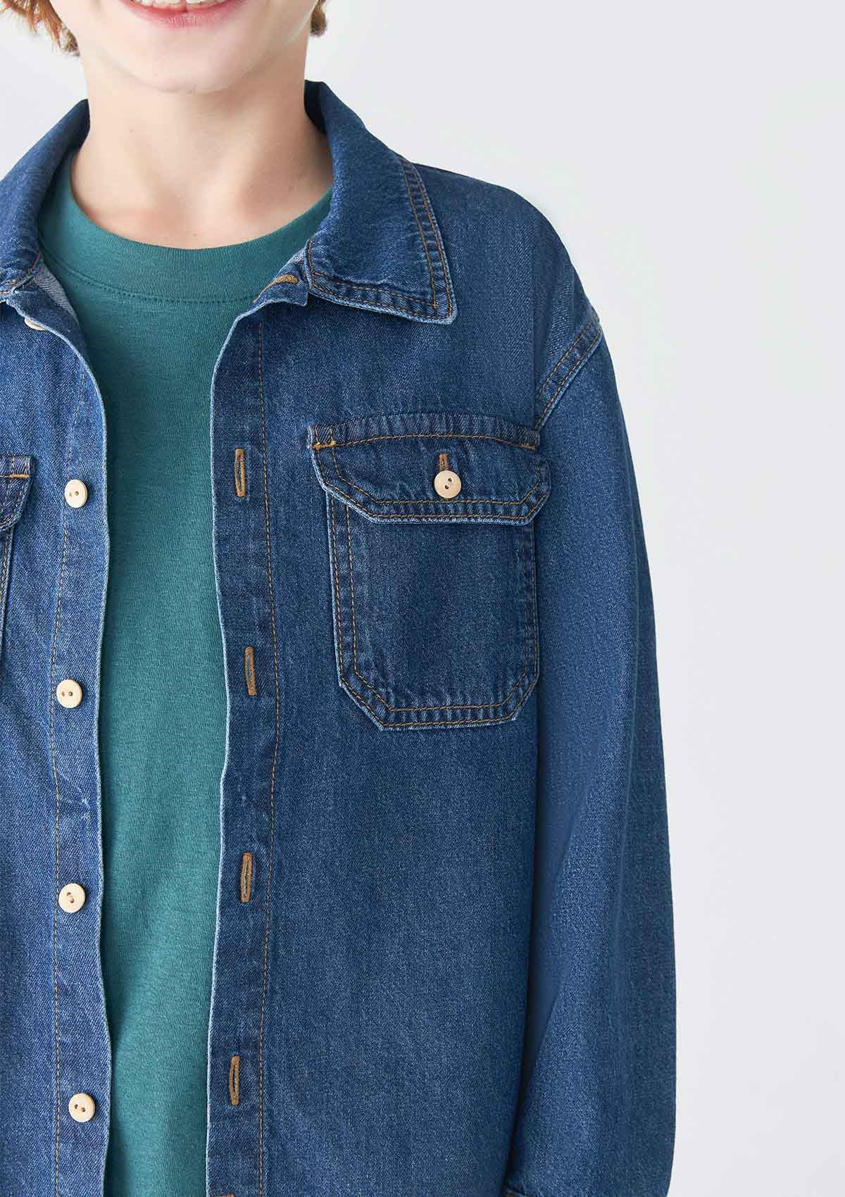 Camisa Jeans Infantil Menino Manga Longa Oversized - Hering Store