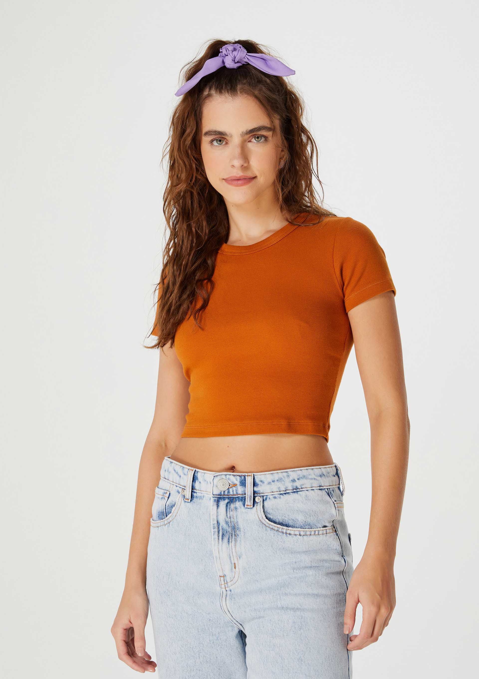 Grupomimallcenter Blusa Feminina Cropped Basico Manga Curta